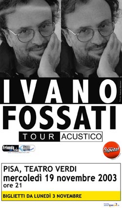 IVANO FOSSATI AL TEATRO DI PISA, TOSCANA, ITALIA