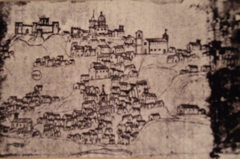 foto Disegno di Piazza Armerina Enna Sicilia di fine settecento
